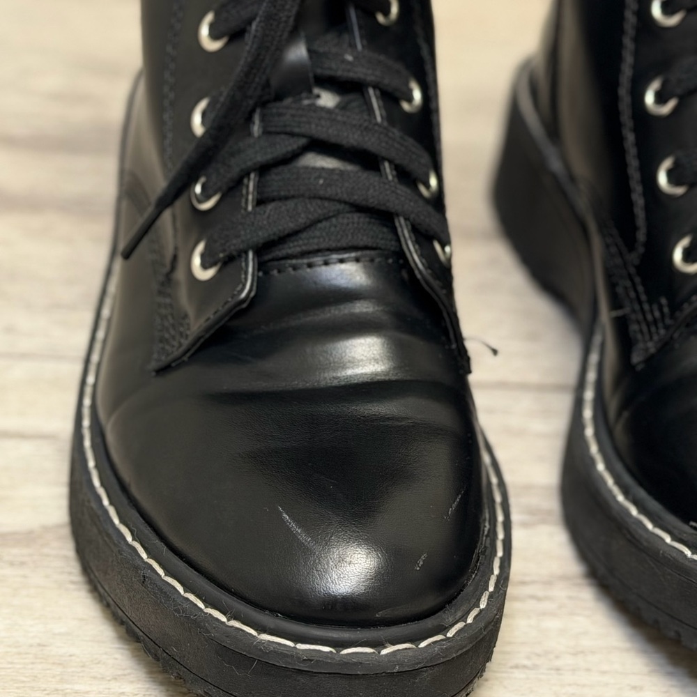 Madden Girl Black Combat Boots - Picture 6 of 10